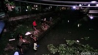 Ramai Warga Surabaya Berburu Ikan Mabuk di Jembatan Jagir