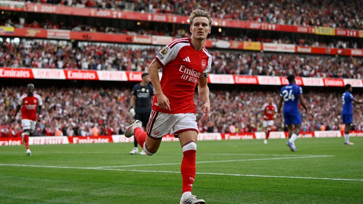 Martin Odegaard langsung ngegas di awal musim Liga Inggris 2026/2027. (REUTERS/TONY O BRIEN)