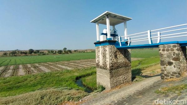Potret Waduk Sumberkepuh Nganjuk Mengering