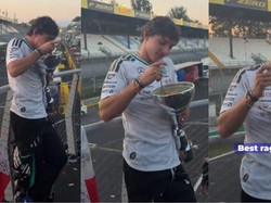 Unik! Menang di Monza, Kimi Antonelli Makan Pasta dari Trofi Formula 1