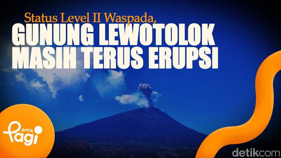 Video: Status Level II Waspada, Gunung Lewotolok Masih Terus Erupsi