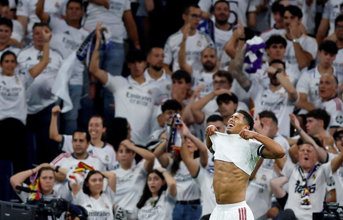 Soccer Football - UEFA Champions League - Real Madrid v Inter Milan - Estadio Bernabeu, Madrid, Spain - September 8, 2026 Real Madrids Jude Bellingham reacts after a missed chance REUTERS/Violeta Santos Moura     TPX IMAGES OF THE DAY
