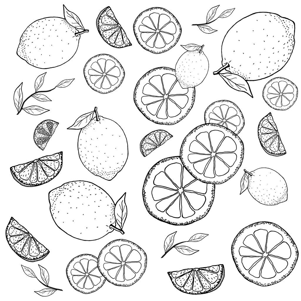 Ilustrasi Lembar Gambar Buah