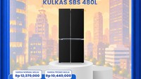Diskon Gede Kulkas Side by Side 480L di Transmart Full Day Sale