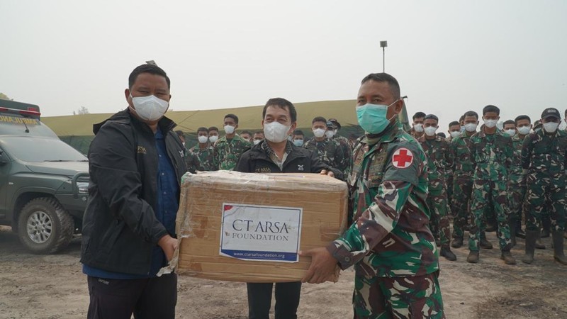 CTARSA Foundation Bantu Satgas Karhutla Kalteng, Bagikan 8.000 Masker