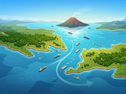 Selat Sunda yang Menghubungkan Pulau Jawa dan Sumatra