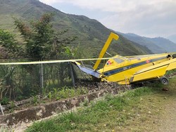 Pesawat Tergelincir di Bandara Puncak Jaya Akibat Angin Kencang