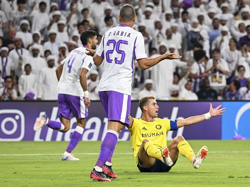 AL AIN, UNITED ARAB EMIRATES - SEPTEMBER 15: Al-Nassr's Cristiano Ronaldo reacts during the AFC Champions League match between Al Ain and Al-Nassr at Hazza Bin Zayed Stadium in Al Ain, United Arab Emirates, on September 15, 2026. (Photo by Hassan al Raisi/Anadolu via Getty Images)
