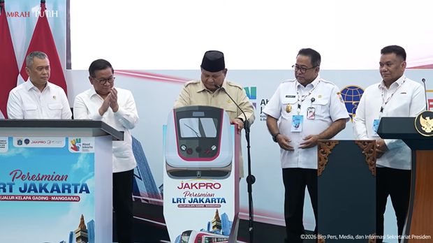 Presiden Prabowo Resmikan LRT Jakarta Jalur Kelapa Gading-Manggarai, Jakarta, Rabu (16/9/2026). (Tangkapan Layar Youtube/Sekretariat Presiden)