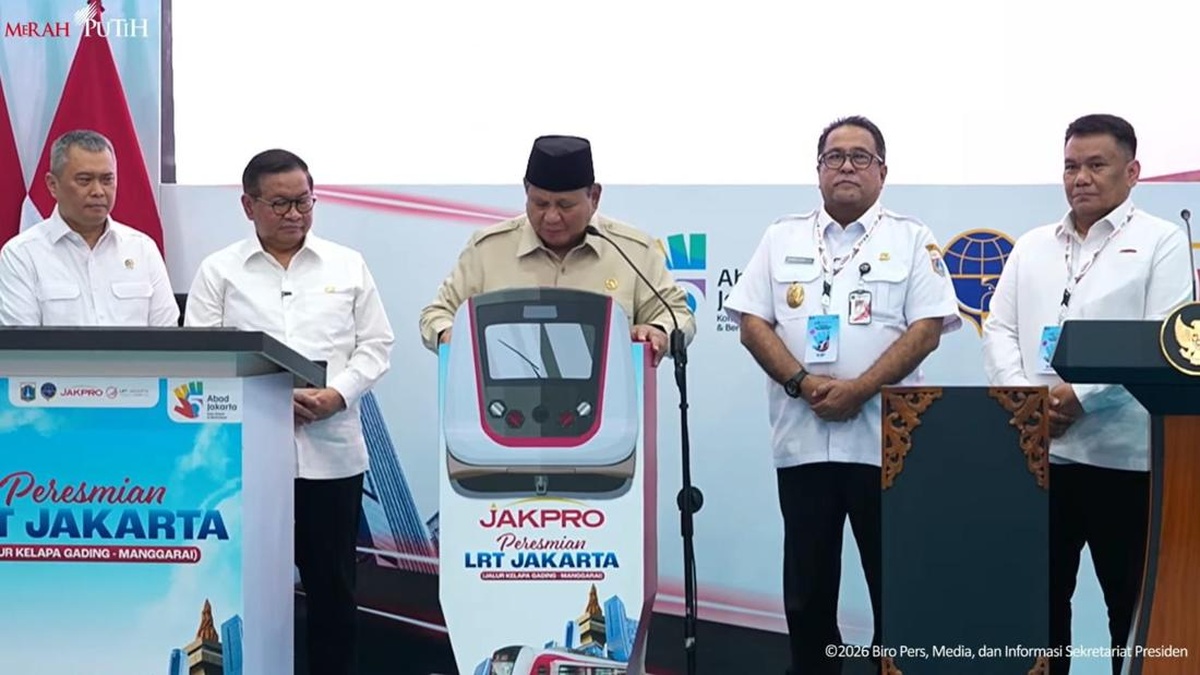 Prabowo Resmikan LRT Rute Kelapa Gading-Manggarai Sambil Berpantun
