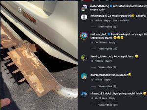 Duh! Sigra Pakai Bemper Berduri dari Besi, Kayak Mobil Perang