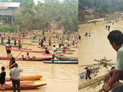 Warga Kobar Gelar Tradisi Panggil Hujan Menuba Adat di Sungai Arut