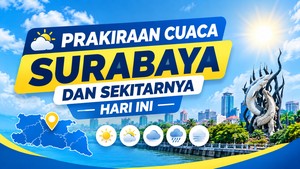 Prakiraan Cuaca Surabaya Hari Ini, Berawan dengan Suhu Capai 34 Derajat