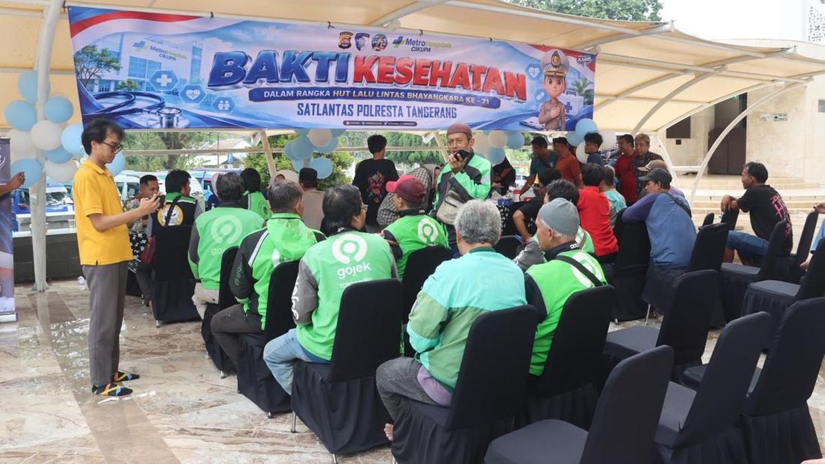 Polresta Tangerang Beri Layanan Kesehatan Gratis untuk Ojol dan Pedagang