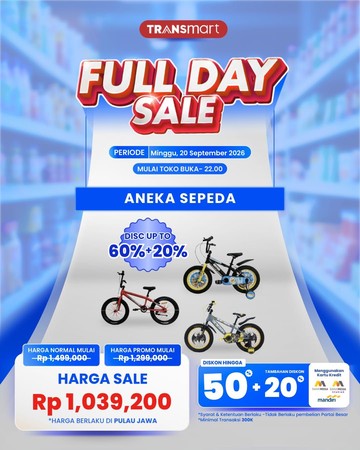 Beli Sepeda Anak di Transmart Full Day Sale Cuma Rp 1 Jutaan