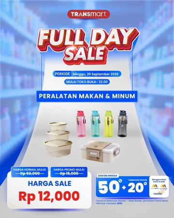 Transmart Full Day Sale Obral Tempat Makan &amp; Minum Mulai dari Rp 12.000