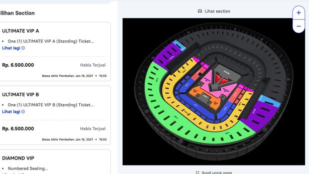 General Sale BIGBANG di Jakarta Seluruh tiket konser BIGBANG 2026-2027 WORLD TOUR < XX : COSMOS > IN JAKARTA yang dihelat di Jakarta International Stadium (JIS) pada Januari 2027 secara resmi sold out.
