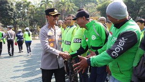 Polres Malang Apel Bareng Ojol-Supeltas, Perkuat Keselamatan Berlalu Lintas