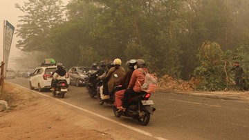 Langit Kalteng Jadi Oranye gara-gara Asap Pekat Karhutla