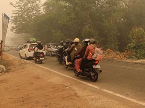 Langit Kalteng Jadi Oranye gara-gara Asap Pekat Karhutla