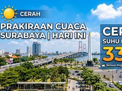 Cuaca Surabaya Hari Ini Cerah, Suhu Capai 33 Derajat Celsius