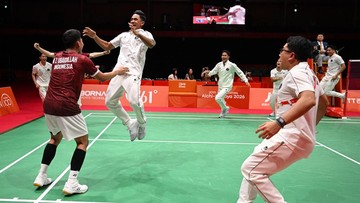 Indonesia Rebut Emas Beregu Putra Asian Games, China Ditaklukkan 3-2