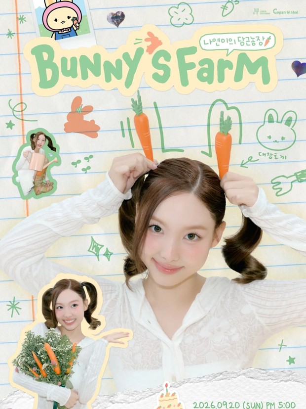Potret Nayeon TWICE dalam poster fanmeeting 'Bunny's Farm' yang digelar pada (20/9).
