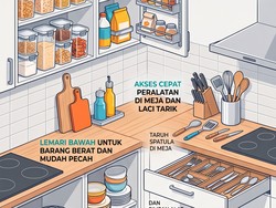 Jangan Asal Simpan, Ini Aturan Menata Barang di Kitchen Set