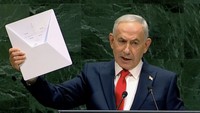 Kelakuan Aneh Netanyahu Pidato di PBB Sambil Bawa Starlink