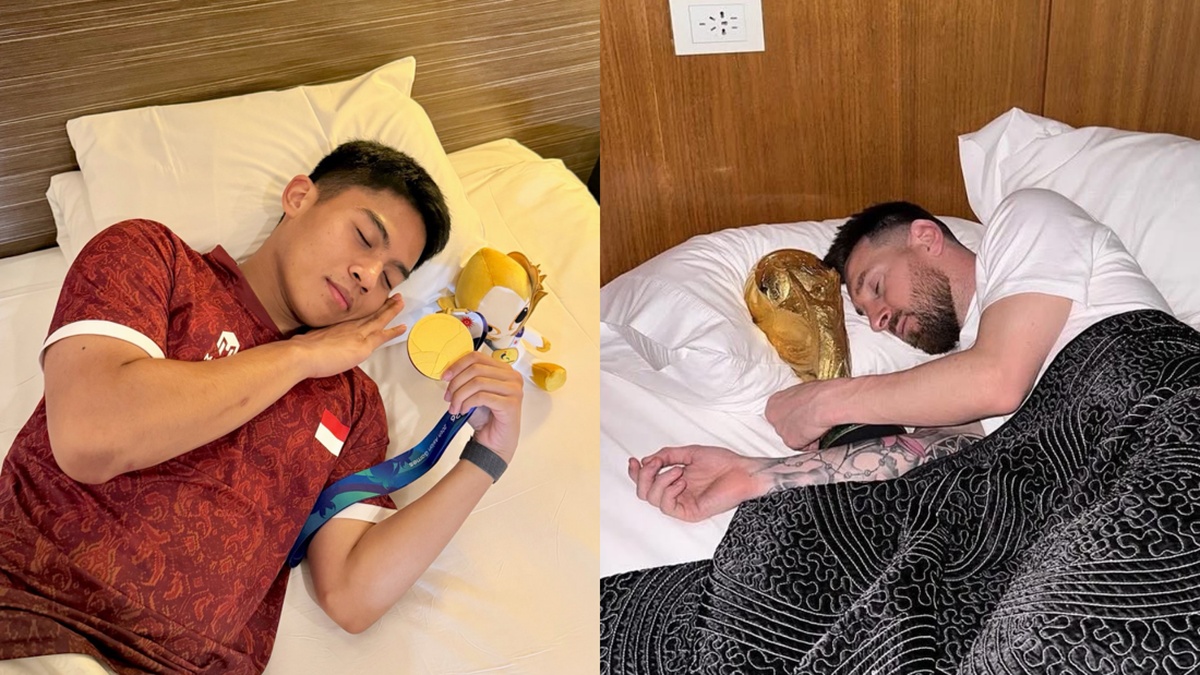 Gaya Lionel Messi, Atlet Peraih Emas Ini Tidur Sambil Memeluk Medali