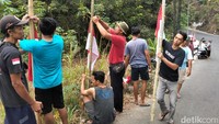 Tolak Tambang di Sungai Progo, Warga Sambeng Pasang 335 Bendera Setengah Tiang