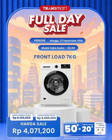 Mesin Cuci Front Load 7KG Hanya Rp 4 Jutaan di Transmart Full Day Sale