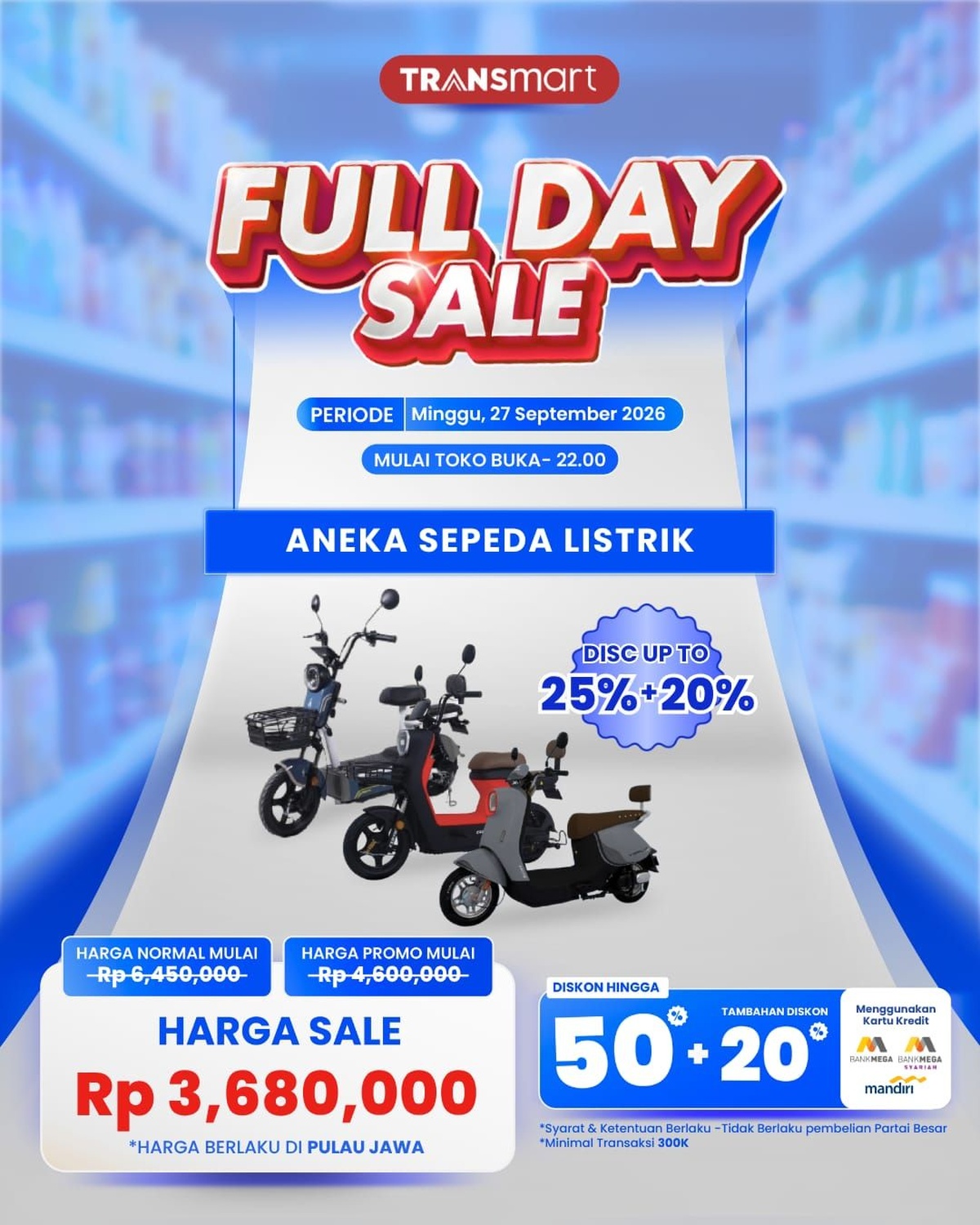 Diskon Besar Sepeda Listrik Warnai Transmart Full Day Sale