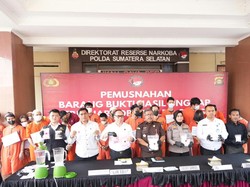 Polda Sumsel Musnahkan 3,2 Kg Sabu dan 914 Butir Ekstasi
