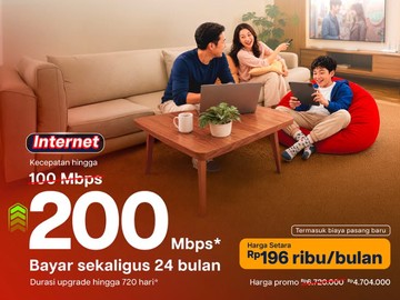 Bayar Sekaligus 24 Bulan, IndiHome Hadirkan Paket Internet 200 Mbps