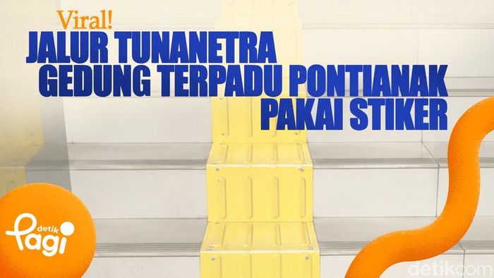 Video: Viral! Jalur Tunanetra Gedung Terpadu Pontianak Pakai Stiker