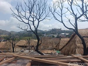 Warga Gotong Royong Bangun Ulang Desa Adat Sade Usai Kebakaran