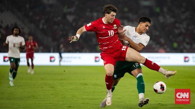Timnas Indonesia unggul 6-1 atas Bangladesh dalam FIFA ASEAN Cup 2026 di Stadion Utama Gelora Bung Karno, Kamis (1/10) malam. (CNN Indonesia/Adi ibrahim)