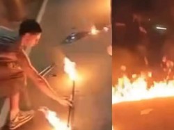 Bikin Fire Party di Tengah Jalan, 3 Turis Diamakan Polisi