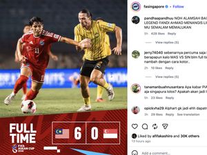 IG Singapura Diserbu Netizen, Kalah 0-6 dari Malaysia Dinilai Janggal