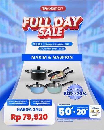 Panci &amp; Wajan Mulai dari Rp 79 Ribuan di Transmart Full Day Sale
