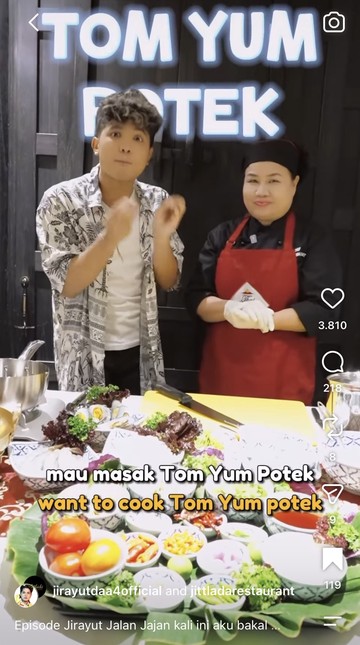 Aksi Seru Jirayut Masak Salad hingga Racik Tom Yum Khas Thailand