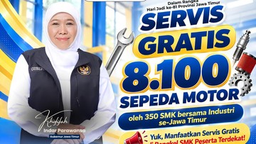 Khofifah Ajak Warga Manfaatkan Servis Gratis 8.100 Motor, Ini Lokasinya