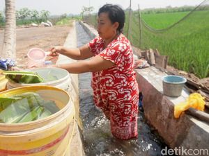 Krisis Air Bersih Warga di Jombang Manfaatkan Saluran Irigasi
