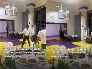 Unik! Di Restoran Seafood Ini Bisa Main Basket Sambil Makan