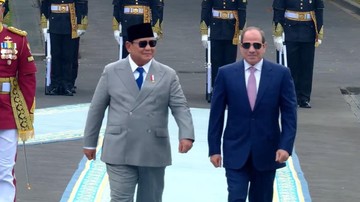 Presiden Mesir El-Sisi Tiba Istana Jakarta, Disambut Hangat Prabowo