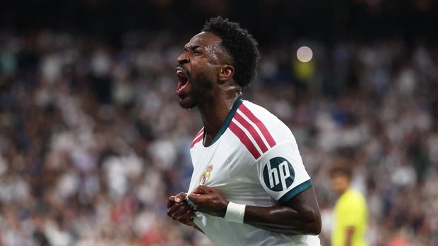 Real Madrid vs Villarreal Soccer Football - LaLiga - Real Madrid v Villarreal - Estadio Bernabeu, Madrid, Spain - October 10, 2026 Real Madrid's Vinicius Junior celebrates scoring a goal that was later disallowed REUTERS/Alejandro Martinez Velez