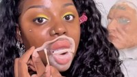 Viral Makeup Artist Pakai Bibir Tempel Palsu, Bikin Netizen Bingung