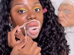 Viral Makeup Artist Pakai Bibir Tempel Palsu, Bikin Netizen Bingung
