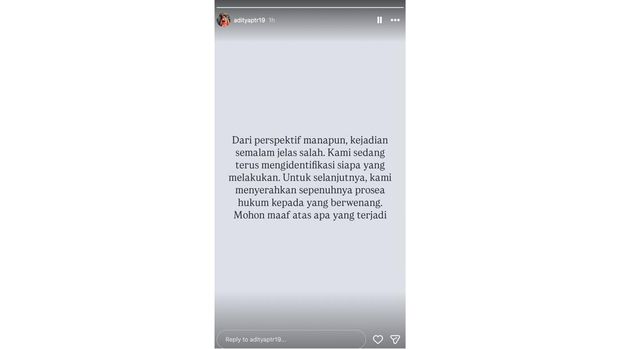 Muhammad Aditya Putra story instagram